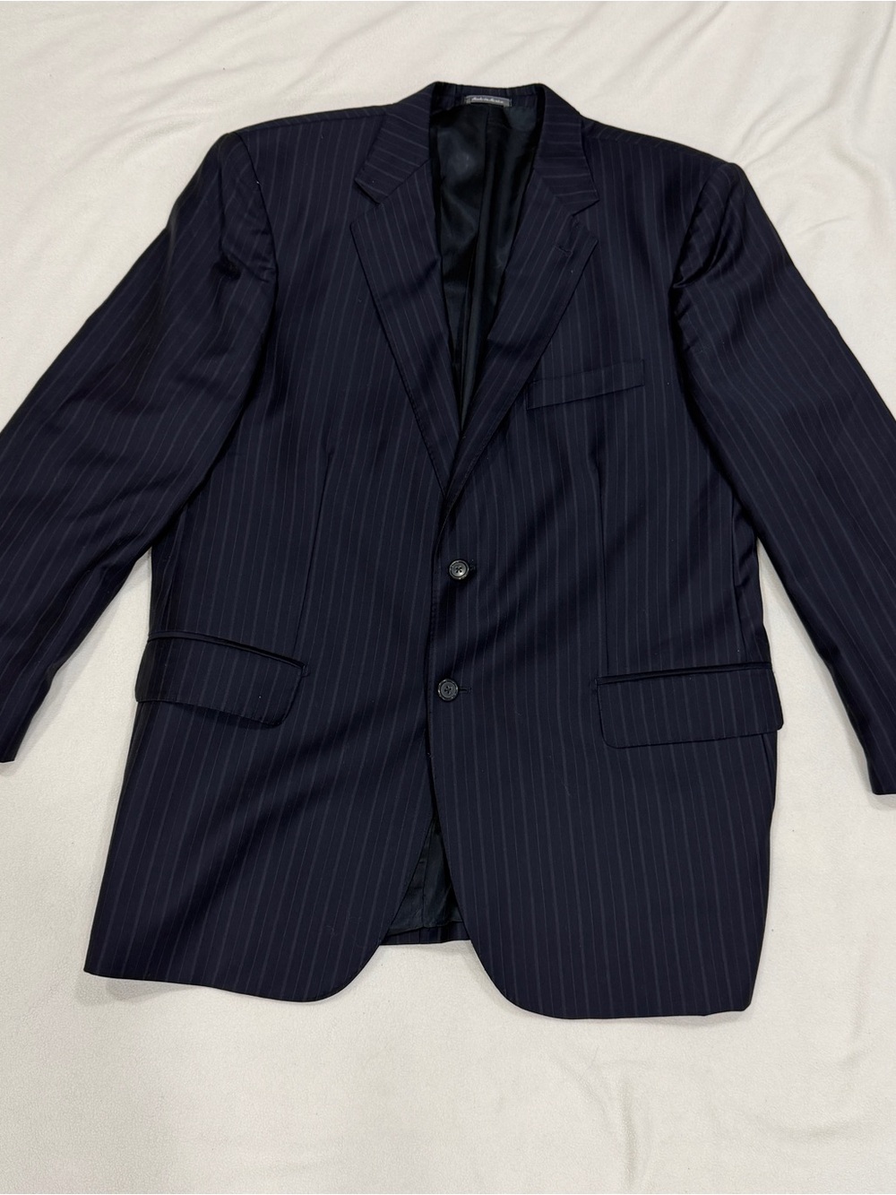Bagliani Blazer Mens 46R Ermenegildo Zegna Cloth Blue Pinstripe